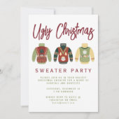 Invitation de fête de Noël moche moderne (Devant)