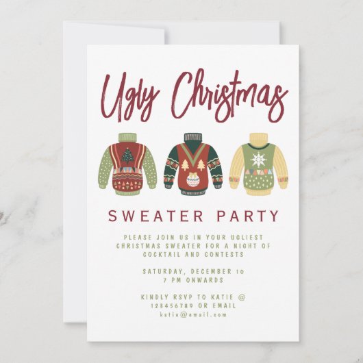 Invitation de fête de Noël moche moderne (Devant)