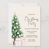 Invitation de fête de Noël moderne à l'aquarelle p (Devant)