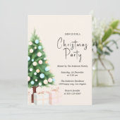 Invitation de fête de Noël moderne à l'aquarelle p (Debout devant)