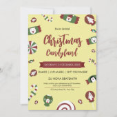 Invitation de fête de Noël moderne Candyland (Devant)