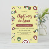 Invitation de fête de Noël moderne Candyland (Debout devant)