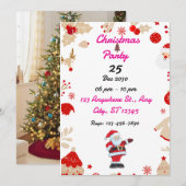 Invitation de fête de Noël MODIFIABLE (Devant / Derrière)