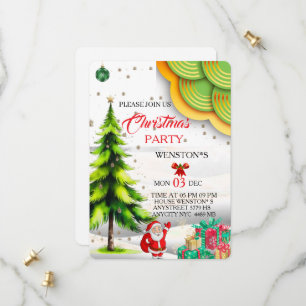 Invitation de fête de Noël modifiable, Imprimable