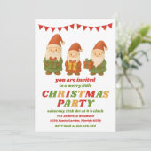 Invitation de fête de Noël modifiable Rétro Gnomes (Debout devant)