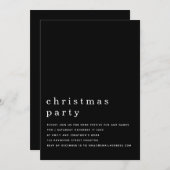 Invitation de fête de Noël noir blanc minimal (Devant / Derrière)