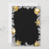 Invitation de fête de Noël Noir et Or (Dos)