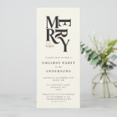 Invitation de fête de Noël noir & or (Debout devant)