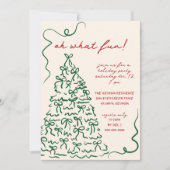 Invitation de fête de Noël Oh What Fun dessinée à (Devant)