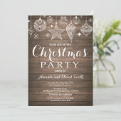Invitation de fête de Noël Ornement rustique (Debout devant)