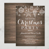 Invitation de fête de Noël Ornement rustique (Devant / Derrière)