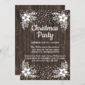 Invitation de fête de Noël Pays rustique Floral (Devant / Derrière)