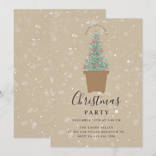 Invitation de fête de Noël personnalisée (Devant / Derrière)