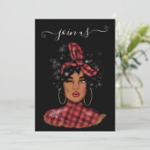 Invitation de fête de Noël pour Bachelorette afro- (Debout devant)