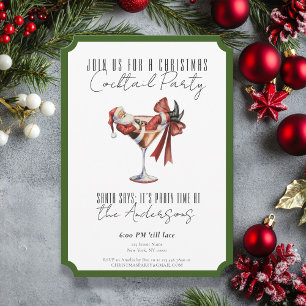Invitation de fête de Noël pour cocktail Santa min