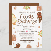 Invitation de fête de Noël pour échange de biscuit (Devant / Derrière)