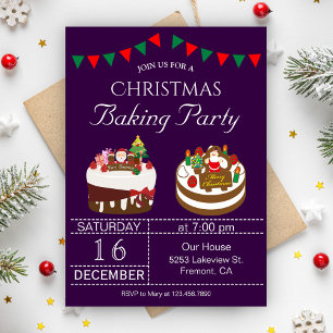 Invitation de fête de Noël pour une soirée de pâti