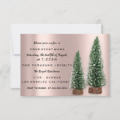 Invitation de fête de Noël Rose de dîner Par (Devant)