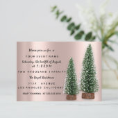 Invitation de fête de Noël Rose de dîner Par (Debout devant)