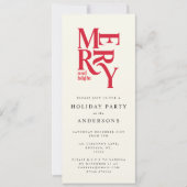 Invitation de fête de Noël rouge coloré (Devant)