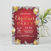 Invitation de fête de Noël Rouge et or (Debout devant)