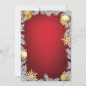 Invitation de fête de Noël Rouge et or (Dos)