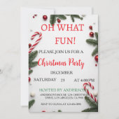 Invitation de fête de Noël rouge et verte moderne (Devant)