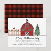 Invitation de fête de Noël rustique à la ferme (Devant / Derrière)