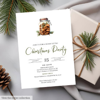 Invitation de fête de Noël rustique au sage à l'aq