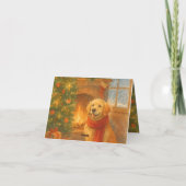 Invitation de fête de Noël ・ Scène de chien confor (Dos)