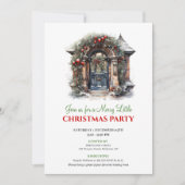 Invitation de fête de Noël scène de vacances minim (Devant)