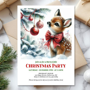 Invitation de fête de Noël scène hivernale bébé ce