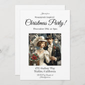 Invitation de fête de Noël Steampunk (Devant / Derrière)