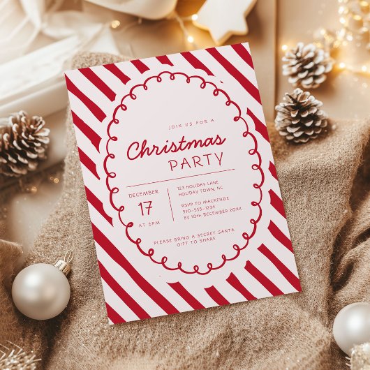 Invitation de fête de Noël sur le thème de la cann