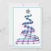 Invitation de fête de Noël Turquoise Moderne et Or (Dos)