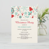 Invitation de fête de Noël verte rouge festive (Debout devant)