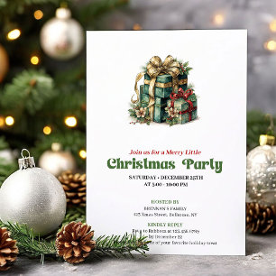 Invitation de fête de Noël victorienne cosy