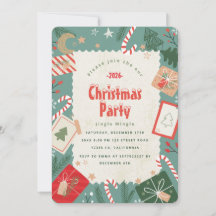 Invitation de fête de Noël vintage