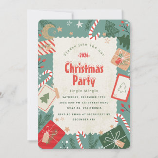 Invitation de fête de Noël vintage