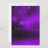 Invitation de fête de Noël violette en flocon de n (Dos)