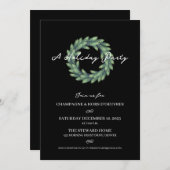 Invitation de fête de Noël Wreath (Devant / Derrière)