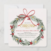 Invitation de fête de Noël Wreath (Devant)