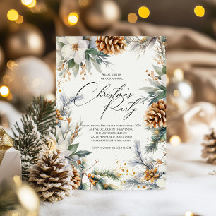Invitation de fête de Noël Wreath aquarelle
