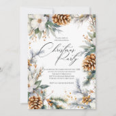 Invitation de fête de Noël | Wreath aquarelle (Devant)