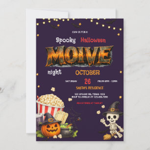 Invitation de fête de nuit de cinéma Halloween Épo