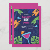 Invitation de fête de nuit d'été (Devant / Derrière)