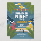 Invitation de fête de nuit d'été (Devant / Derrière)