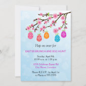 Invitation de fête de Pâques avec branche fleurie (Devant)