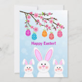 Invitation de fête de Pâques avec branche fleurie (Dos)