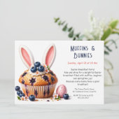 Invitation de fête de Pâques Petit déjeuner Muffin (Debout devant)
